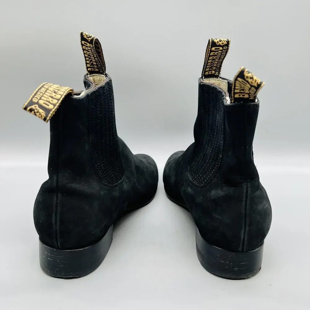 El Besserro Boots Mens 8.5 Black Suede Chelsea Ankle Booties Low Heel Shoes